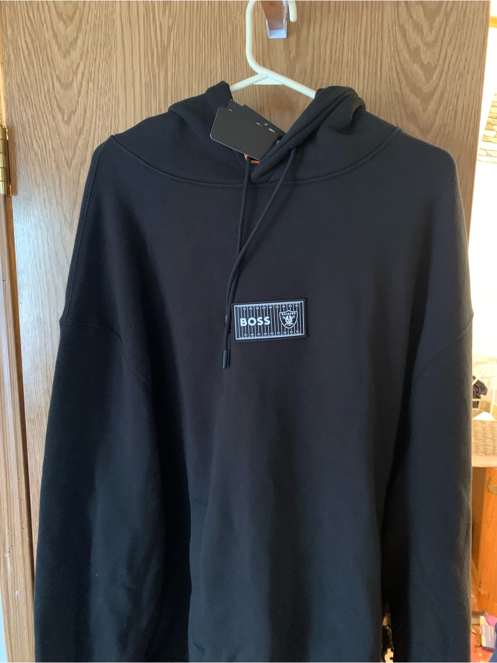 Boss Black Sweatpants with Raiders Football Patch